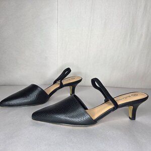 NWT Bella Vita Women's Sarah II Snake Print Slingback Black Pumps